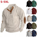 Herren Sweatshirts Corduroy Patchwork Sweatshirt Pullover Freizeit Costume Top