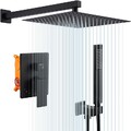 Unterputz Duscharmatur Set Schwarz Regendusche Kopfbrause Mischbatterie mit iBox