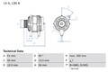 BOSCH Lichtmaschine Generator Lima 0 986 039 250 +67.90€ Pfand für OPEL OMEGA CC