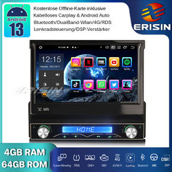 1 Din 8-Kern Android 13 Autoradio GPS Navi WiFi BT5.0 CarPlay DAB+ OBD2 64GB DSP