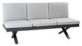 Loungebank Gartenliege Gartensofa Sitzbank 3-Sitzer Verstellbar Aluminium Grau