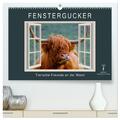 Fenstergucker - tierische Freunde an der Wand (hochwertiger Premium...