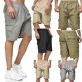 Herren Shorts Bermuda Cargo Pants Vintage Casual Sommer Capri Kurze Hose 2024