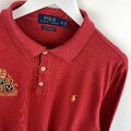 Ralph Lauren Poloshirt Größe XL X Large Herren rot maßgeschneidert schmale Passform Langarm