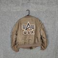 Vintage Alpha Industries MA-1 Bomber Fliegerjacke Herren XXL Big Logo Made in USA