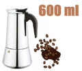 Espressokocher Mokka-Kaffeekanne Espressomaker Edelstahl, XL 600ml, 12 Tassen