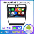 6+128G Für Audi A6 S6 RS6 C5 1997-2004 Autoradio CarPlay Android 13 Navi GPS DAB