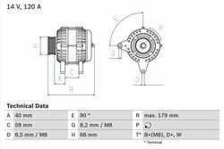 Generator Lichtmaschine LiMa Bosch 0986040360