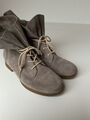 GABOR Damen Stiefeletten Gr. 3,5 Beige Wildleder Schnürung