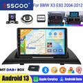 DAB+ 64G CarPlay 9" Autoradio Für BMW X3 E83 2004-2012 GPS Navi BT Android13 Kam