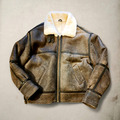 Herren bomber lederjacke lammfell shearling cockpit rocky Raf B3 big size