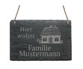 Hier wohnt Familie - Wunschname - Türschild Namensschild Schiefer Schild 22x16cm