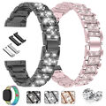 Bling Metall Edelstahl Armband für Fitbit Versa 4 3 Sense / Sense 2 Ersatz Band