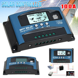 Solar Ladegerät MPPT PWM Controller Panel Regler Dual USB Digital LCD 12V-24V DE