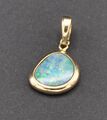 Anhänger Boulder Voll Opal Edelopal Clip Öse 585 Gold Unikat Handarbeit