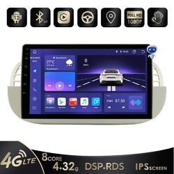 Für Fiat 500 2007-2015 9" DAB+ Carplay Autoradio Android 12 GPS Navi WiFi 4G+32G