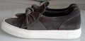 Paul Green Sneaker Slipper Leder  Gr.6,5 40  Grau Weiß Schleife fast wie neu