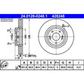 2x ATE 24.0128-0248.1 Bremsscheibe für HYUNDAI KIA Bremsscheiben