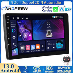 4G+64G Autoradio Android 13 Doppel 2 Din 9 Zoll GPS Navi DSP Apple Carplay BT FM