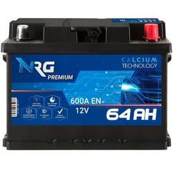 NRG Autobatterie 12V 64Ah 600A/EN ersetzt 55Ah 56Ah 60Ah 61Ah 62Ah 63Ah BAtterie