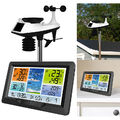 infactory Funk-Wetterstation mit XL-Farbdisplay, Außensensor und Wecker