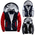 Herren Winter Mantel Kapuzen Sweatshirt Warme Fleece Gefüttert Hoodie Sweatjacke