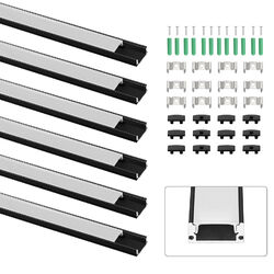 6M LED Profil Aluprofil Alu Schiene Leiste Profile für LED-Streifen Eloxiert DE