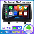 6+128G Autoradio Android 13 GPS Navi 4G SWC Carplay Für Renault Clio 3 2005-2014