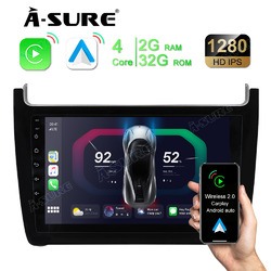 2+32G Android 13 Autoradio Carplay FM BT GPS Navi für VW Polo 6R 6C 9N 2009-2018