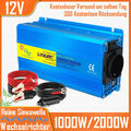 Reiner Sinus Wechselrichter 1000W 2000W Spannungswandler 12V auf 230V USB Reisen