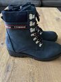 Tom Tailor Damen Schuhe Boots Winter Stiefel Schnürstiefel  Gr 41 Blau NEU OVP