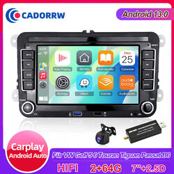 DAB+ 2+64G Android Radio Carplay GPS Navi Für VW Golf 5 6 Polo T5 Touran Passat