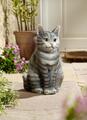 Bewegungsmelder Katze grau Begrüßung Dekoration Dekofigur