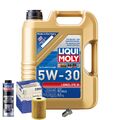 Motoröl 5W30 LIQUI MOLY Longlife Iii 5L+MAHLE Ölfilter+Spülung+Ölablassschraube