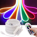 220V 230V Neon LED Strip Streifen RGB Flex Band Licht Schlauch Wasserdicht Außen