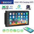 7 Zoll Doppel DIN Autoradio Android 13 4+64G Carplay NAV Bluetooth WiFi RDS KAM