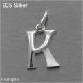 Buchstaben Anhänger - K - Echtschmuck 925 Silber - auf Wunsch mit Kette - NEU