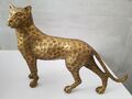 Leopard Panther Skulptur Figur Deko Messing - Art Decor TOP