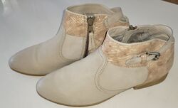 chicke italienische STIEFELETTEN, Gr.39 Leder, beige mit altrosa, Marke MJUS