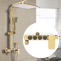 Gold Regendusche Set Handbrause Duschset Duschsystem Badezimmer Duscharmatur DE