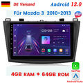 4G Android 12 Autoradio Für Mazda 3 2010-2013 NAVI GPS DAB+ WIFI Carplay SWC DSP