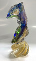 Murano Glas Figur Frauenfigur Statue blau grün gold ca. 30 cm Groß Vintage