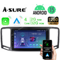 Android 13 Autoradio 2+32G Carplay GPS Navi Für VW Sharan 7N 7N1 II Alhambra MK2