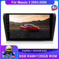 9" Android 12 Carplay Autoradio Für Mazda 3 2003-2009 DAB+ USB GPS NAVI 6+128GB