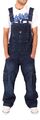 Peviani Herren Hafen Designer Cargo Kampf lose Passform Denim Latzhose, dunkelblau