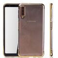 Handy Hülle Schutz Case für Samsung Galaxy A7 2018 Durchsichtig Transparent Gold