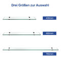 Wandregal Glasregal Glasboden Glasablage Badregal Glas Regal Klar Mat 43/48/78cm