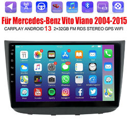 DAB+ Carplay Android 13 Autoradio GPS Für 2004-2015 Mercedes-Benz Vito Viano SWC