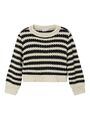 NAME IT Pullover Strickpullover gestreift schwarz creme Größe 116 bis 158/164
