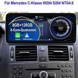 8+128GB 4G GPS Autoradio Für Mercedes Benz C Klasse W204 S204 NTG 4.0 Android 13